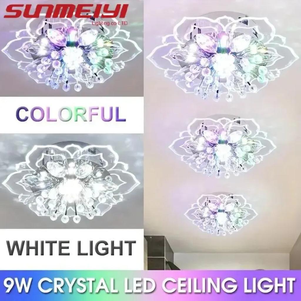 New Modern Crystal Petals LED Ceiling Lights Aisle Hallway Corridor Stairway Villa Gallery Kitchen Coffee Indoor Lights