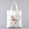 Custom Name White Canvas Tote Bag Large Capacity Foldable Supermarket Shopping Bag For Women Shopper Personalized Handbags