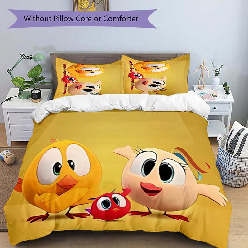 3pcs T'es Ou Chicky pattern bedding set duvet cover set includes duvet cover &pillowcases,perfect all season bedroom decoration&gift