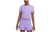 Nike Dri-FIT One Luxe Logo Crewneck Twist-Front Pullover T-Shirt Purple DD4922-567