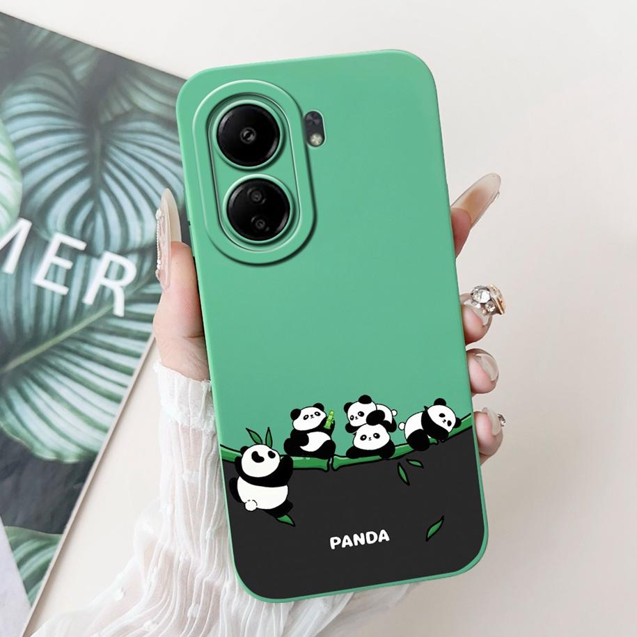 For Xiaomi Redmi 13C 4G Case Cute Cartoon Panda Capa Shockproof Silicone Phone Cover For Xiaomi Poco C65 Redmi13C 13 C 4G Bumper