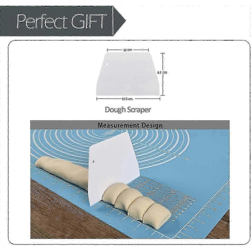 Extra Large and Thick Non-Stick Silicone Baking Pastry Mat with Dough Scraper, Non-Slip Fondant Rolling Mat(71x51cm, Blue)