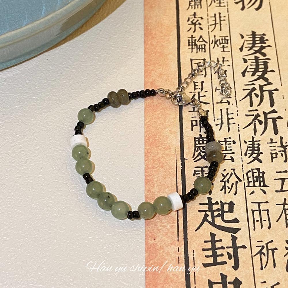 Винтажный плетеный веревочный браслет, китайский стиль, бамбуковый браслет из бисера, китайский стиль, браслет из бисера