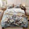 3pcs Champagne Bedding Set Butterfly Flower Printed Cozy Duvet Cover Set King Queen Twin Single Size Birthday Gift Bedroom Decor