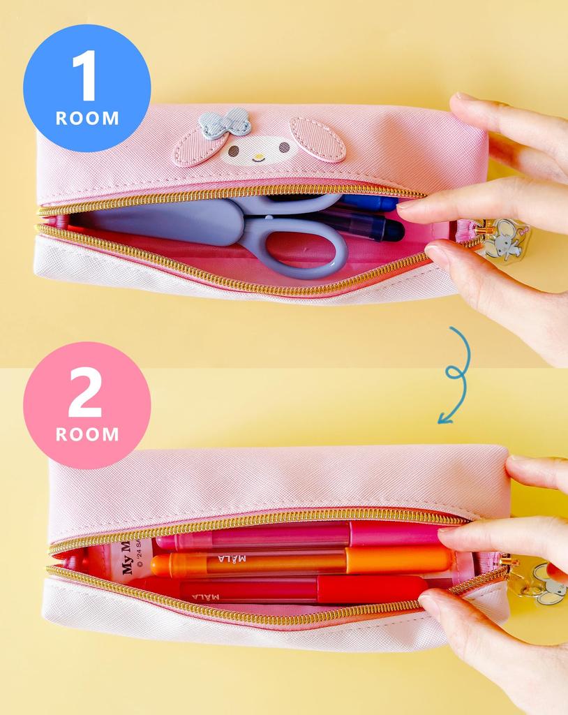 Персонаж Mimipyoko 2-комнатный пенал, чехол для аксессуаров, пенал 122207 Hello Kitty