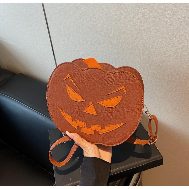 Pumpkin Crossbody Bag For Women Pumpkin Shoulder Bag Female Halloween Bag Pu Leather Demon Messenger Bag Halloween Shopper Bag