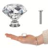 4/10pcs 30mm-1.18 Inch Crystal Clear Glass Dresser Knobs  Silver Diamond Drawer Knobs  Pulls  Kitchen Cabinet Knobs for Dresser Drawers