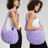 Clouds Pleated Crossbody Bag Women's Large Capacity Lightweight Diamond Dumpling Bag Feather Bag Quilted Shoulder Bag Tote Bag