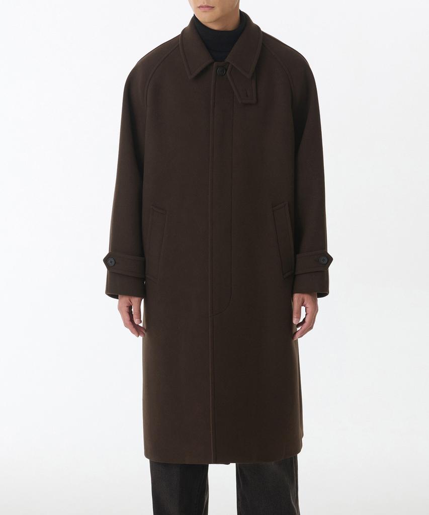 Musinsa Standard Cashmere Blend Oversized Balmacaan Coat [Baroque Brown]