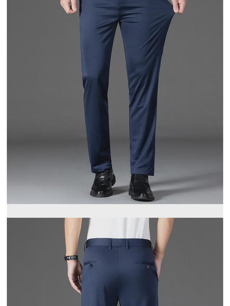 Мужские брюки из высокоэластичного материала Ice Silk: Износостойкая, устойчивая к царапинам, дышащая, удобная повседневная деловая одежда для весны и лета