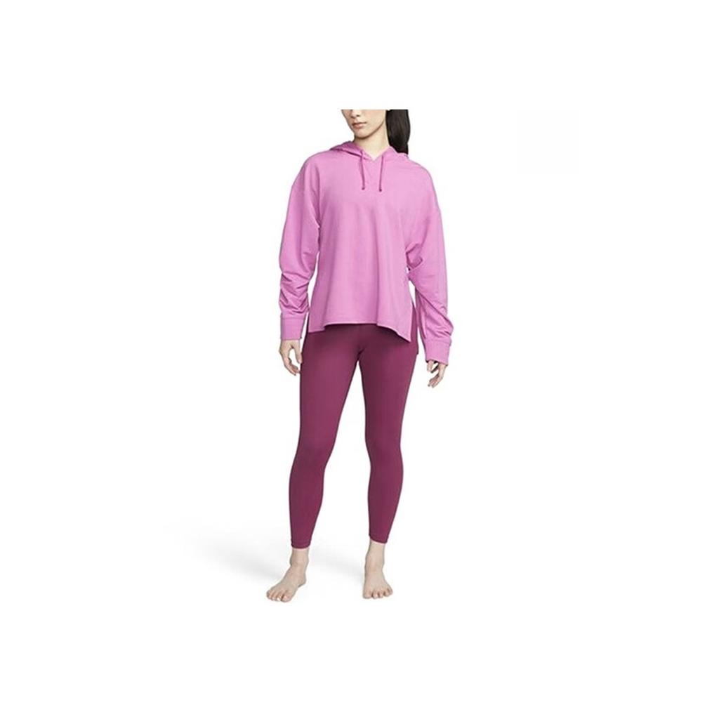 Nike Однотонные эластичные обтягивающие спортивные штаны женские низы красного цвета DM7024-653