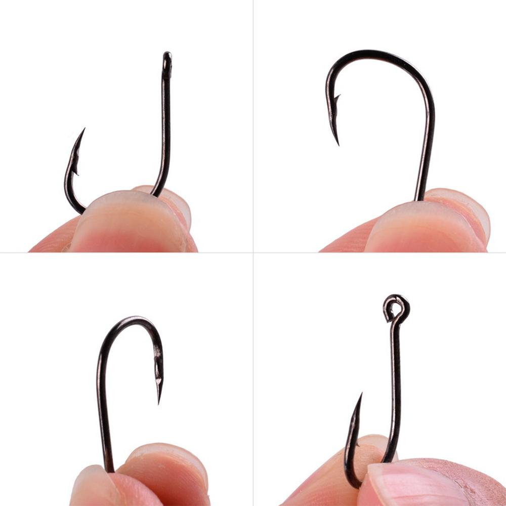 100/500 PCS Fishing Hooks Set #3~#12 Carbon Steel Single Circle Fishhook Fly Fishing Jip Barbed Carp Hooks Sea Tackle Accessorie