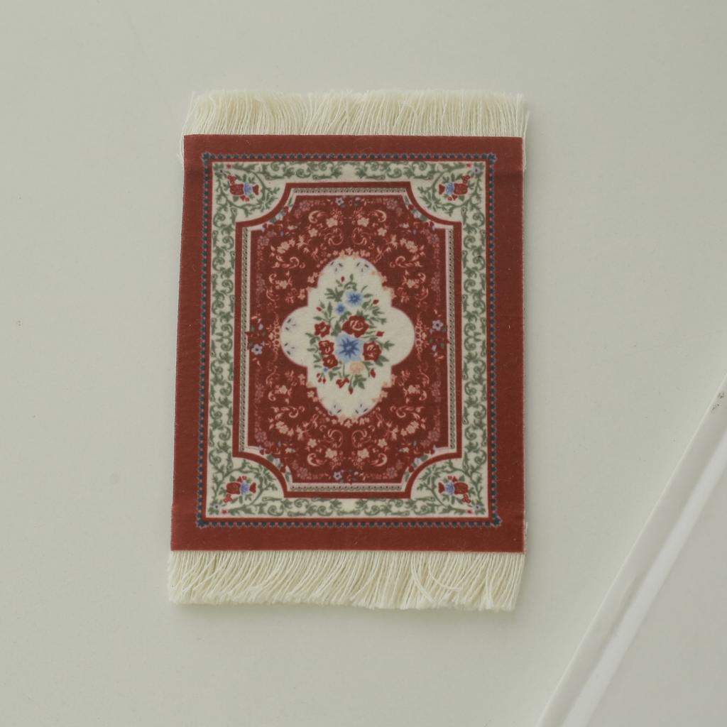 Persian Mini Woven Rug Mat Mousepad Retro Style Carpet Pattern Cup Laptop PC Mouse Pad with Fring Home Office Table Decor Craft