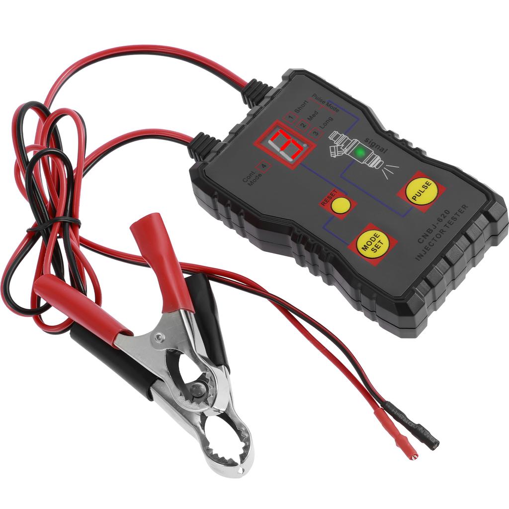 Fuel Injector Tester Four-Wire Dual Channel Car Fuel Injector Detector Cleaner Kit with 4 Pulse Modes Short Circuit Protection