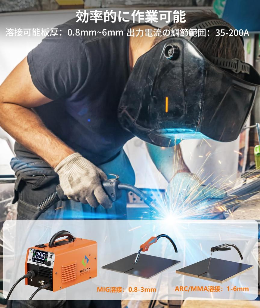 Сварочный аппарат HITBOX 100 В 200 А Сварочный аппарат MIG дуговая сварка LIFT TIG инвертор DC ЖК-дисплей MIG сварка DIY для начинающих легкий домашний