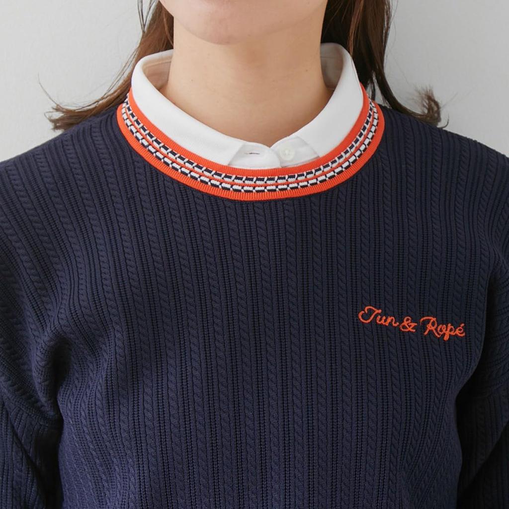 Jun Rope Knit Pullover with Mini Cable Pattern and Long Size 40 & Women's Sleeves,