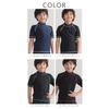 Laqua Kids' School Swimsuit Rash Guard, Solid Color, Short Sleeve, Pull-Over, 150cm, Black, RD Stitching, GN5508, for Girls and Boys