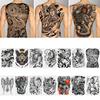 Large Black Men Women Waterproof Body Art Full Back Temporary Tattoo Stickers