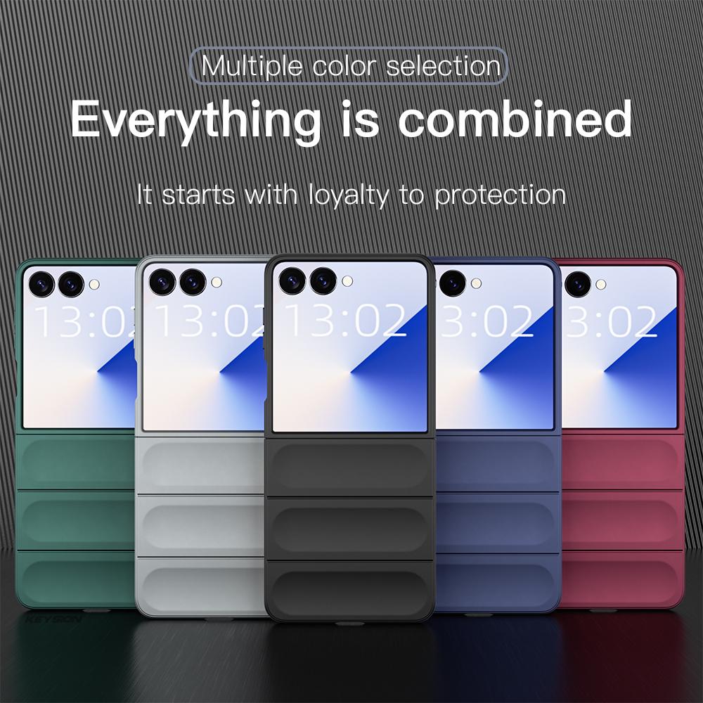 KEYSION Противоударный чехол для Samsung Z Flip 7 5G Нескользящая жесткая пластиковая задняя крышка для телефона для Galaxy Z Flip 7 5G