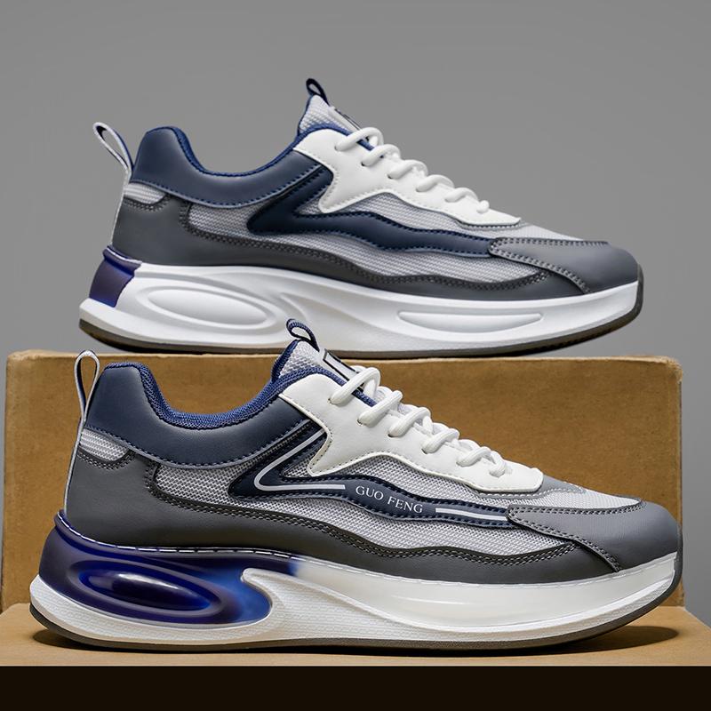 Новые модные мужские кроссовки Four Seasons с толстой подошвой для студентов и мальчиков, трендовые кроссовки с мягкой подошвой, дышащие, повседневные кроссовки для бега