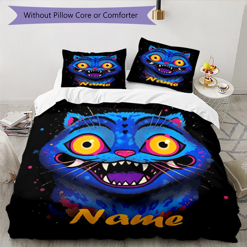 3pcs Custom Name KPop Demon Hunters Bedding Set Duvet Cover Closure Includes 1 Duvet Cover & 2 Pillowcases, Soft and Comfortable for All Seasons.