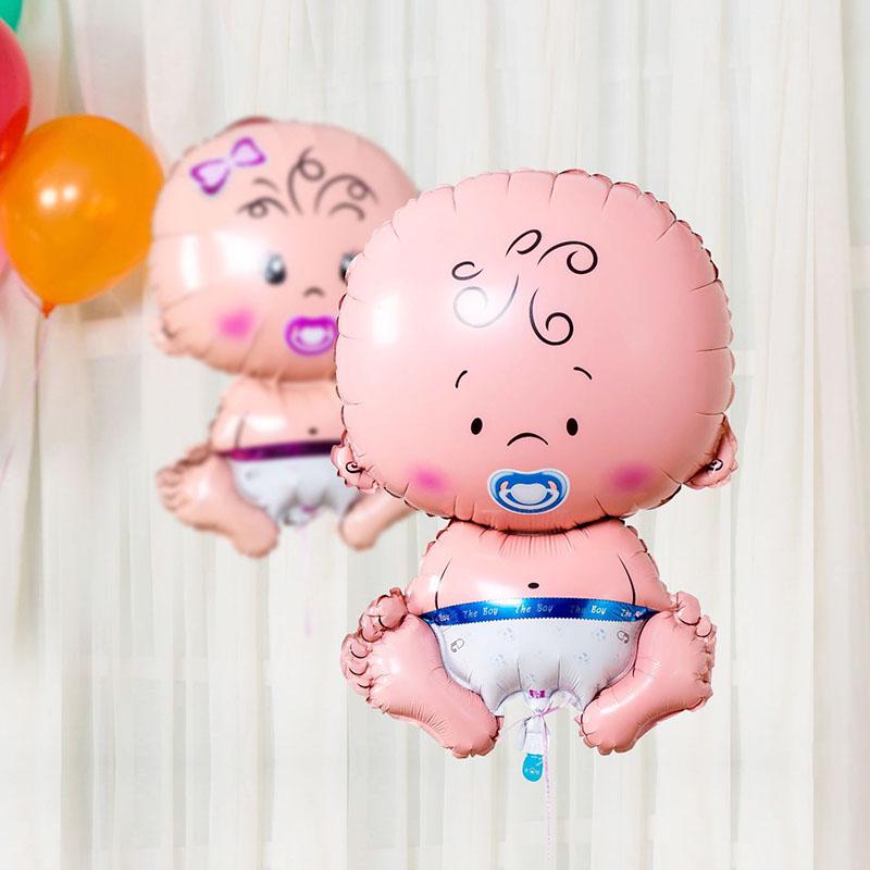 Дети Розовый Синий Новый День Рождения Воздушные шары Детские украшения Вечеринка Baby Shower милый Фольга мультфильм Мальчик Соска Девочка Аксессуары