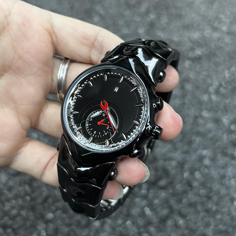 Модные Синие Кварцевые Часы Мужские Креативные Инопланетные Поддельный Циферблат Y2K Классический Уникальный Стиль Бизнес Спорт Мужские Часы Часы Мужские Наручные