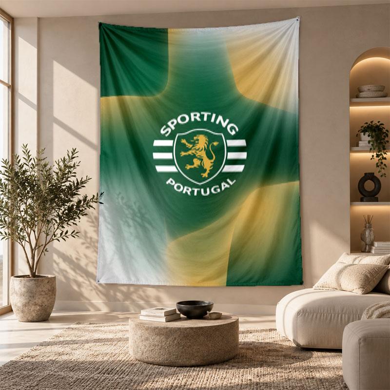 Decorative Tapestry,Sporting CP FC Printed Wall Art, Lightweight Wall Hanging For Bedroom Background
