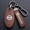 ACN1   Zinc Alloy Style Car Leather Key Case Cover Shell Fob Holder Accessories for NISSAN-Tiida Qashqai X-TRAIL Terra18 370Z MARCH 15