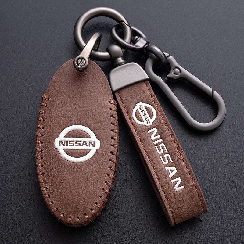 ACN1 Zinc Alloy Style Car Leather Key Case Cover Shell Fob Holder Accessories for NISSAN-Tiida Qashqai X-TRAIL Terra18 370Z MARCH 15