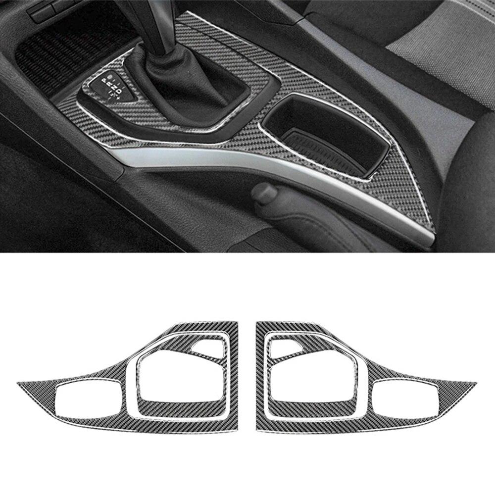 For BMW E84 X1 2011-2015 Car Gear Panel Decoration Cover Trim Sticker Auto Accessories Real Carbon Fiber