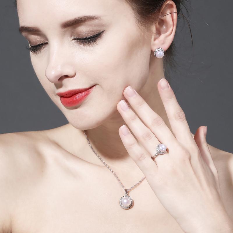 seniko Freshwater Pearl Necklace CZ Cubic Zirconia Fashion Geometry Cage Necklaces For Women