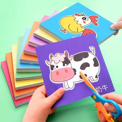 90 шт., детская книга ручной работы с ножницами, сделай сам, детский мультфильм, скрапбукинг, бумажные игрушки, обучающие развивающие игрушки, подарки