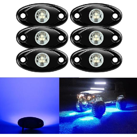 2 Pods LED Rock Lights, Ampper Waterproof LED Neon Underglow Light For Car Truck ATV UTV SUV Offroad Boat Underbody Glow Trail Rig Lamp (White)