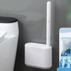 Disposable Toilet Brush Set Long Handle Toilet Brush Bathroom Cleaning Tool for Household Gray