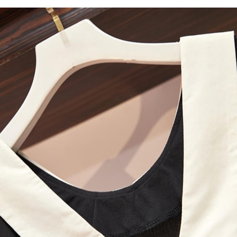 L ~ 4XL женское платье двусторонняя одежда большой размер талии женское летнее новое стильное французское двустороннее платье для полных женщин