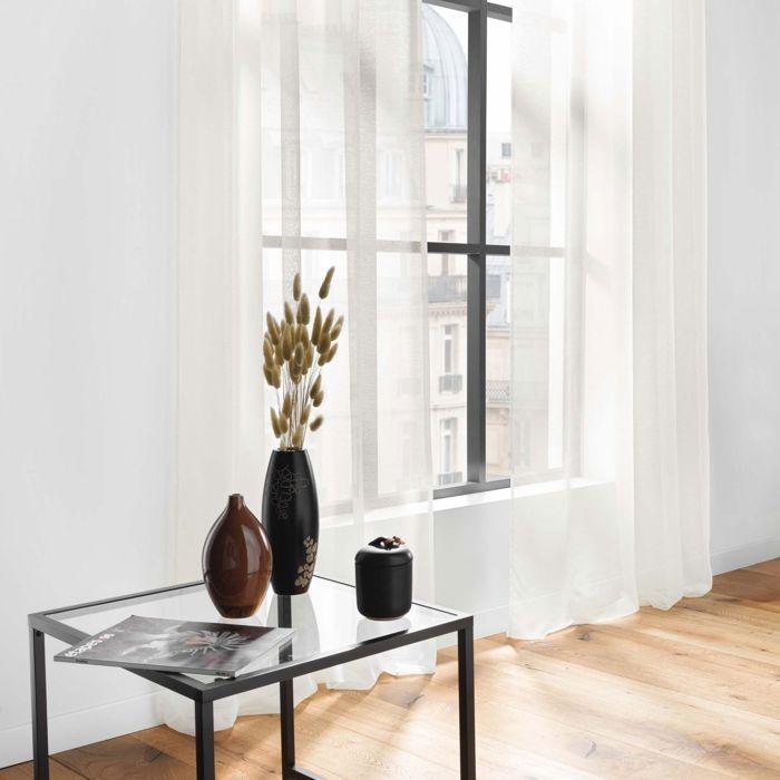 Rideau Voilage - Paris Prix - Lisséa - 140x240 cm - 100% Polyester - Naturel - Lavable à 30°C