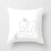 Abstract minimalist lines cushion cover different female pose sketch pillowcase bedroom sofa car decoration square