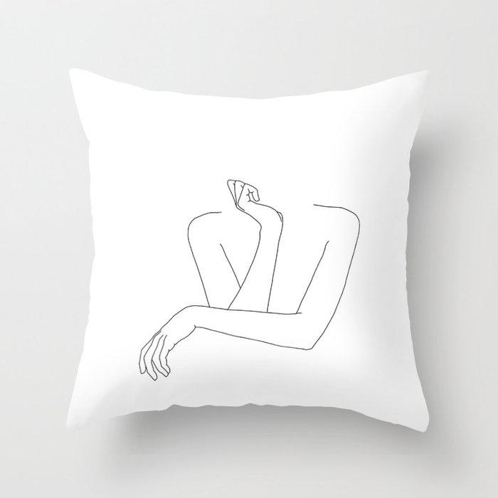 Abstract minimalist lines cushion cover different female pose sketch pillowcase bedroom sofa car decoration square