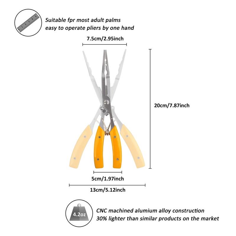 2 шт./лот, захват для рыбы, рыболовные плоскогубцы, набор зажимов, захват для губ, универсальный резак для лески для рыболовных снастей