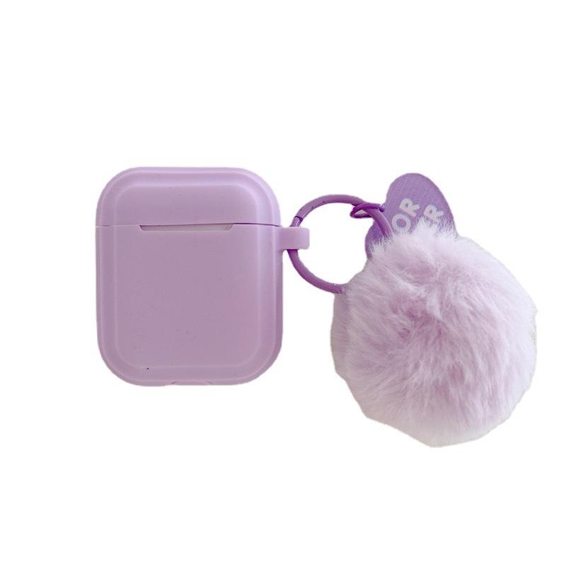 Simple furball heart case suitable for AirPods 1st Gen 2nd Gen 1st Gen Pro 1 Apple Bluetooth earphone case for women