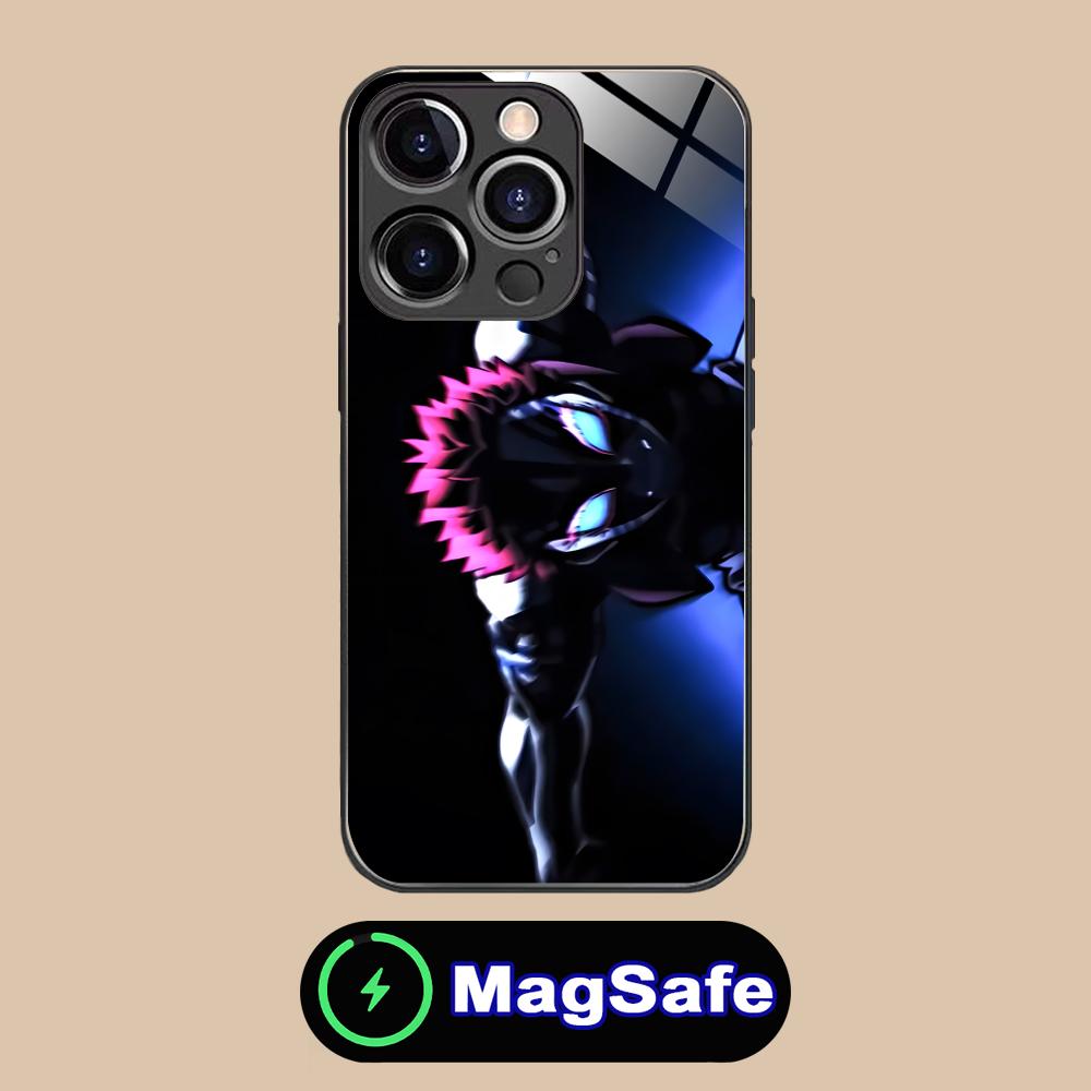 Чехол для телефона Demon Slayer Аказа для iPhone 16 15 14 13 12 11 Pro Max Plus Mini MagSafe Стеклянная крышка с цветной печатью для смартфона