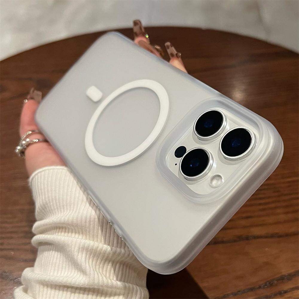 Ультраматовый прозрачный магнитный чехол для беспроводной зарядки Magsafe для iPhone 15 16 Pro Max, жесткий акриловый противоударный чехол