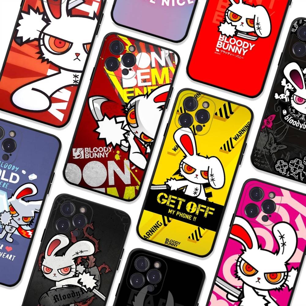 Аниме B-Bloody Bunny Чехол для телефона Для Iphone 17 16 15 16e 14 13 12 11 Pro Max Plus Чехол Защитный Чехол