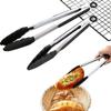 Уличная бытовая кухонная техника Головка из нержавеющей стали Салатные пищевые щипцы Силиконовая ручка Щипцы для барбекю