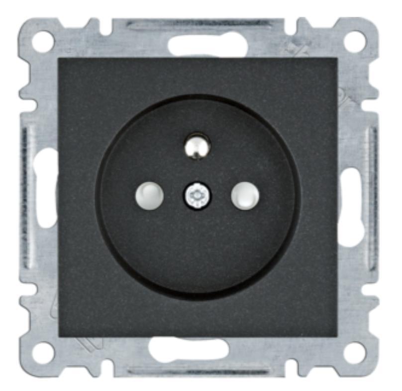 Lumina Power Socket with Grounding Contact Shutter 16 A/250 Vac Black Wl1043