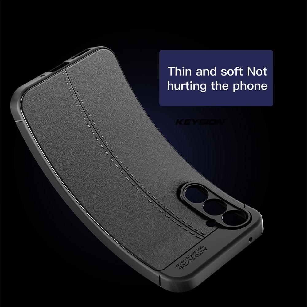 KEYSION Противоударный чехол для Samsung A56 A36 A26 5G кожаная текстура мягкая силиконовая задняя крышка для телефона Galaxy A55 A35 A25 A15 5G A05S