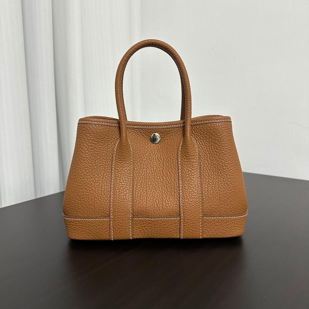 Сумка для сада Canvas Splicing Mini 23 см, женская кожаная универсальная сумка-тоут, новая высококачественная сумка через плечо на одно плечо