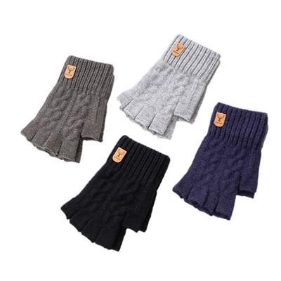 Перчатки без пальцев из шерсти альпаки, Теплые зимние перчатки, Модные перчатки с половиной пальцев