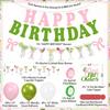 Martini Bow Birthday Party Decorations, Green Pink Glitter Happy Birthday Banner Garland Cake Topper Balloons for Girls Women Trendy Martini Bar